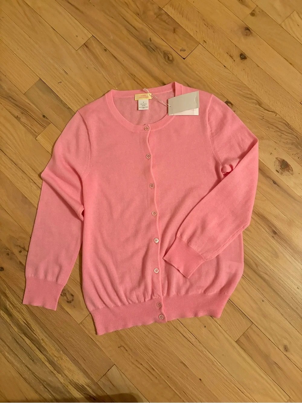 J. Crew Pink Button-Front Cotton-Blend Cardigan